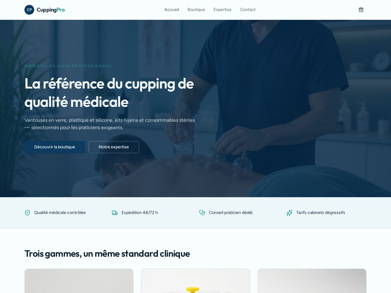 Site e-commerce CuppingPro réalisé par Agence KMLC